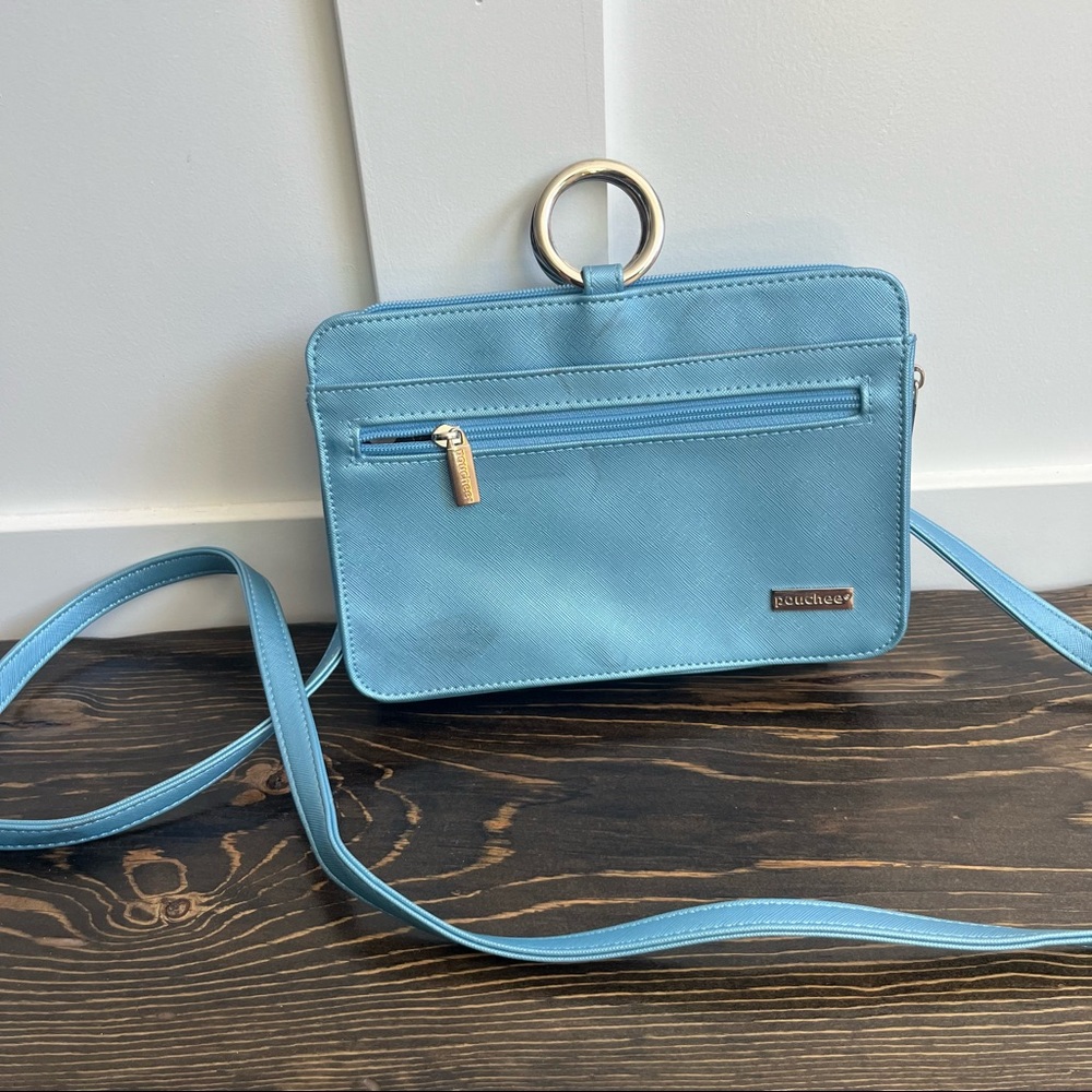 ⬇️$25 Pouchee cross‎ body purse light blue